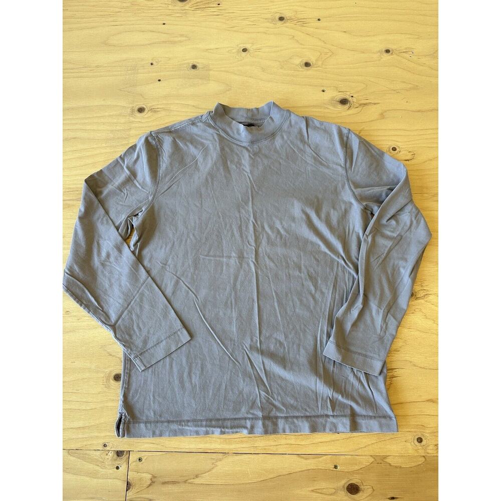 Banana Republic Supima Cotton Mock Neck T-Shirt Mens Large Tan/Brown
